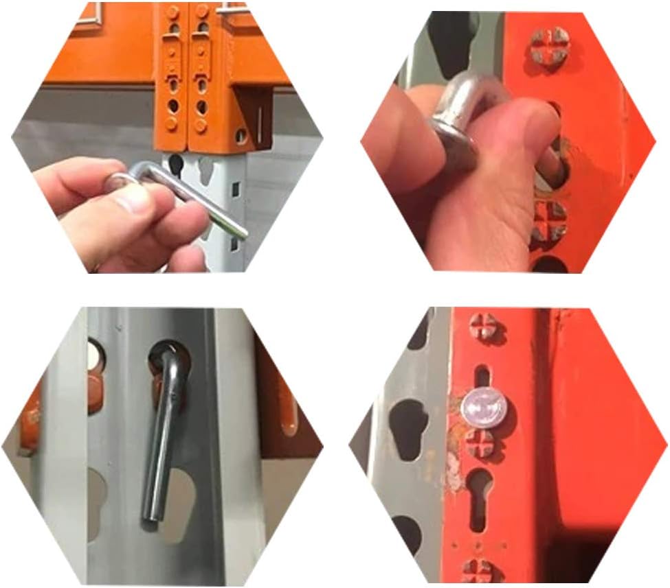 Pallet Rack Drop Pin, J Bolt Safety Clip, 13mm Round Head, M7×48mm, 100PCS Pack of 2 C36518