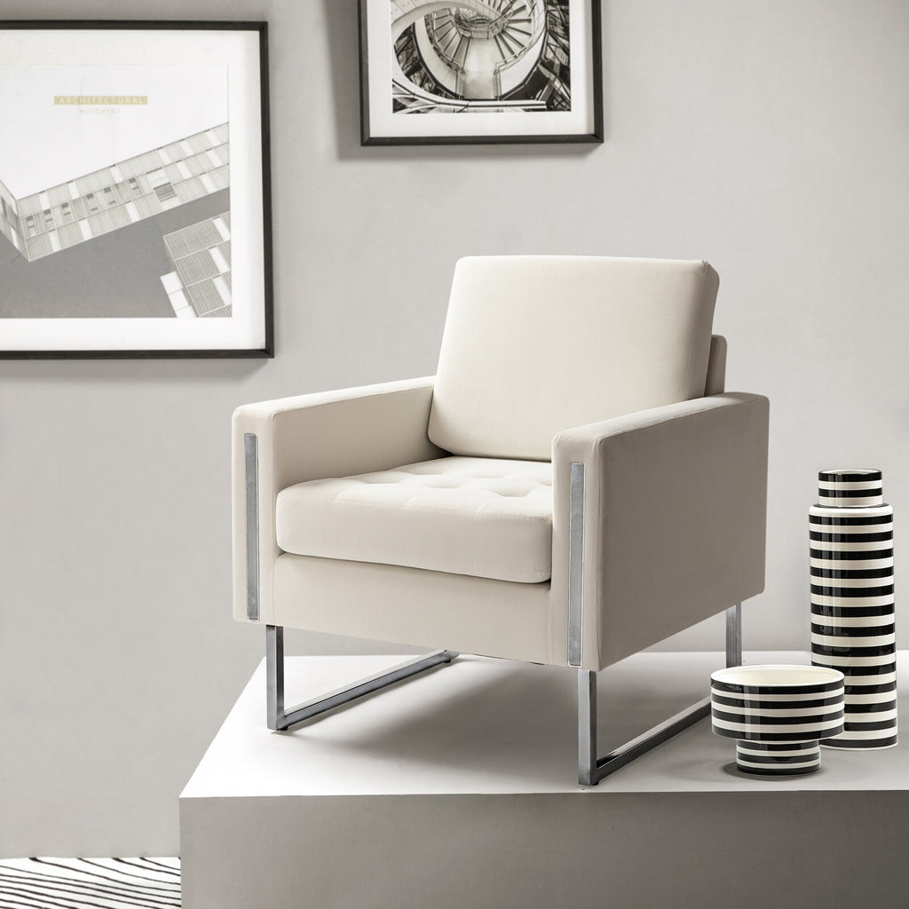 Velvet Club Chair with Metal Legs X245