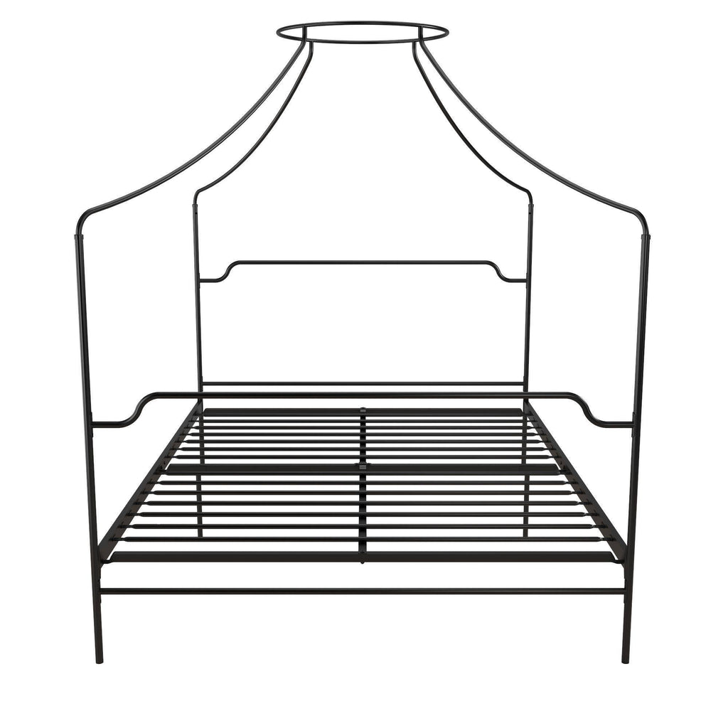 Black Metal Canopy Queen Size Bed V4926