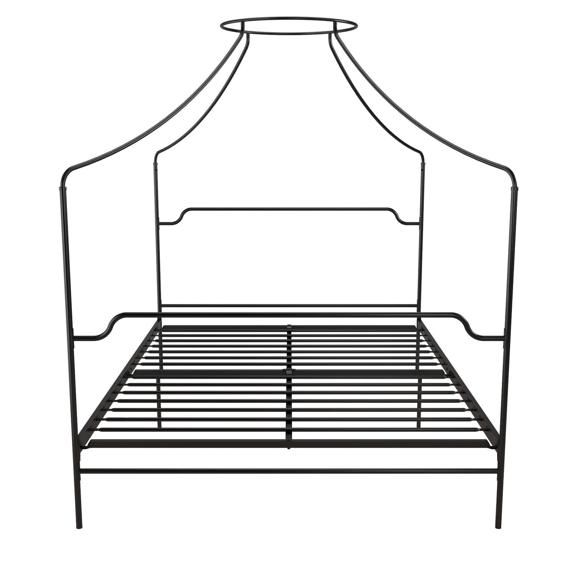 Black Metal Canopy Queen Size Bed V4926
