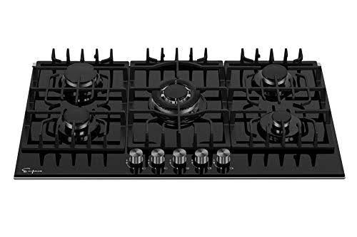 30 inch 5 Burner Gas Cooktop in Black Tempered Glass Z269