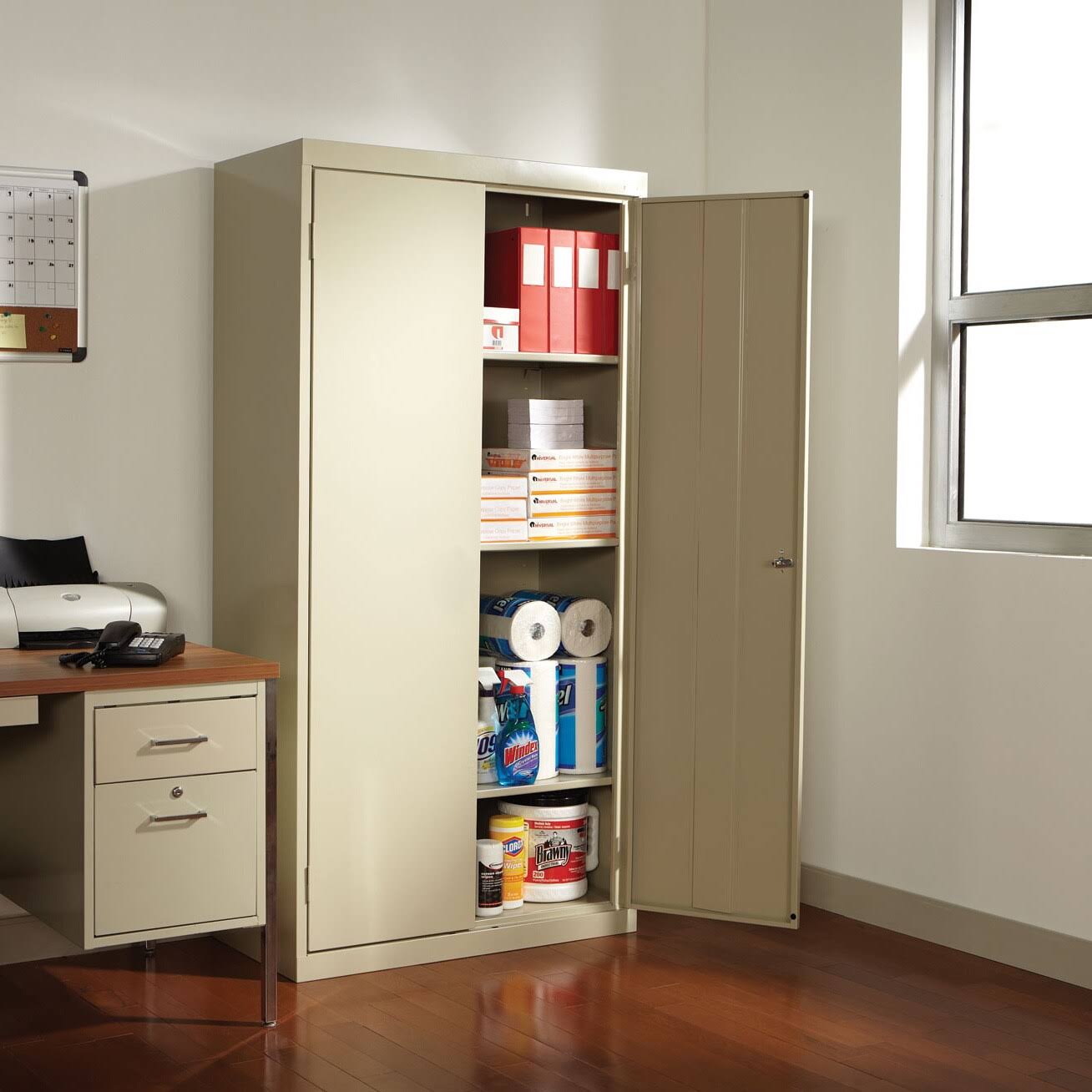 Industrial Grade Steel Storage Cabinet with 4 Shelves and 2 Doors C4753