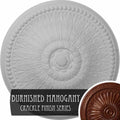 Hand-Painted Burnished Mahogany Crackle Ceiling Medallion Q19256