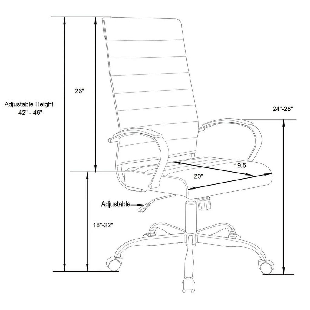 Navy Blue Leather High-Back Office Chair B67557