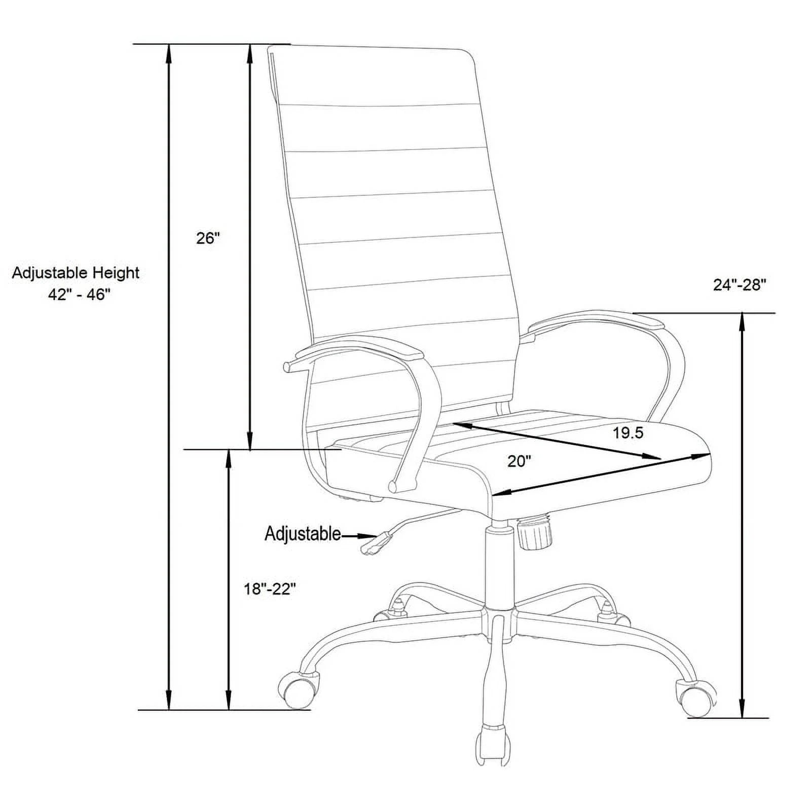 Navy Blue Leather High-Back Office Chair B67557