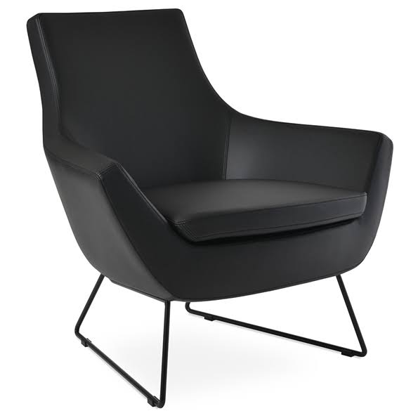 Black Leatherette Arm Chair W808