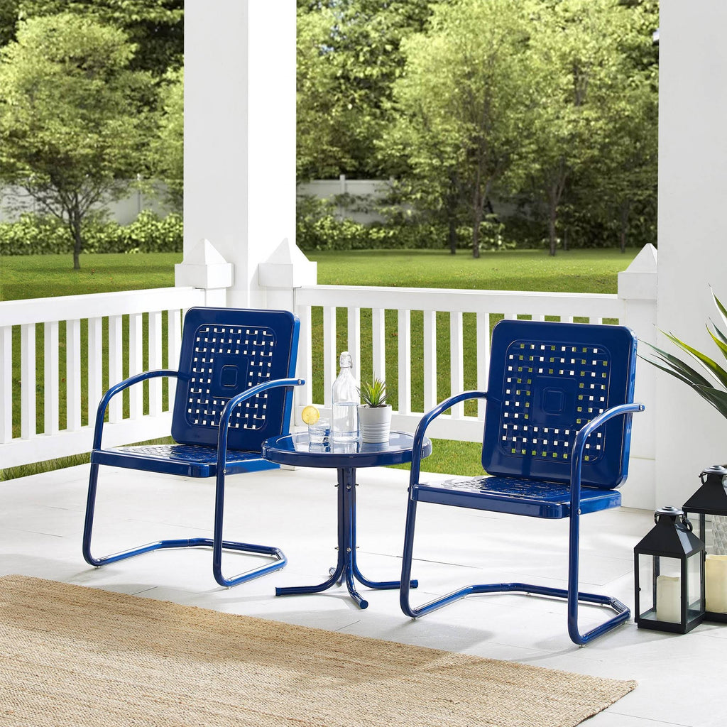 Navy 3-Piece Metal Patio Conversation Set K5074