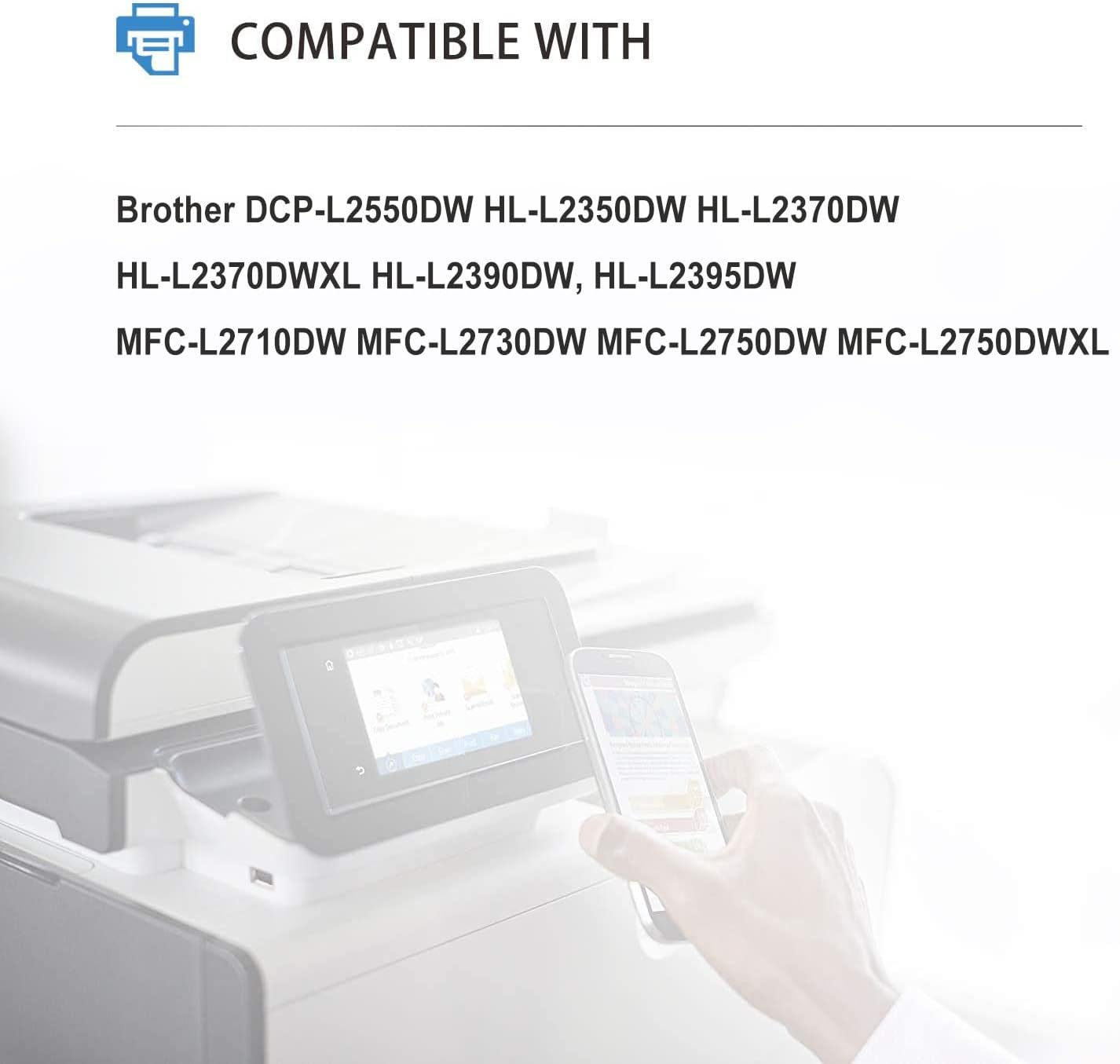 Compatible Toner Cartridge Replacement for Brother TN760 TN730 (Black, 4 Pack) F65056
