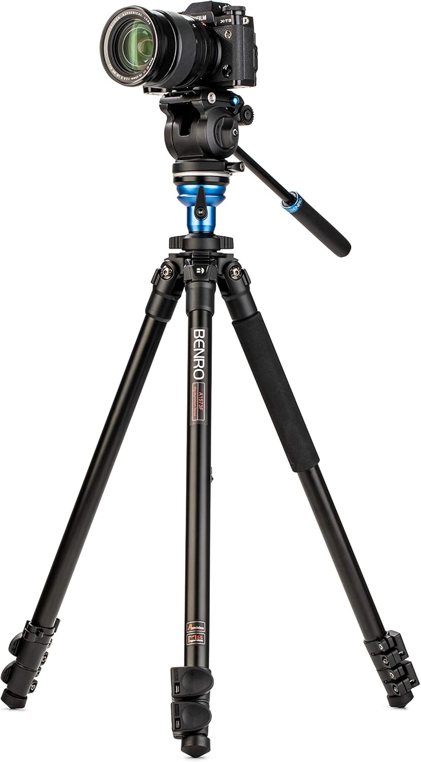 Aluminum Video Tripod with Fluid Video Head and Carrying Case G7035
