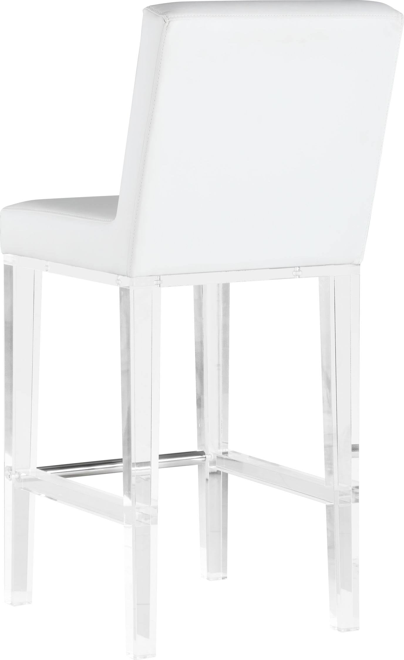 White Counter Stool with Solid Acrylic Legs E527197
