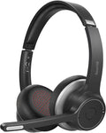Bluetooth 5.0 Wireless Headset with Dual Mics, Noise Canceling, Flat-fold Design, Pack of 2 J995