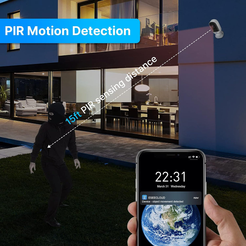 2K Battery Powered Wireless Security Camera System 2-Cam Kit Y7075