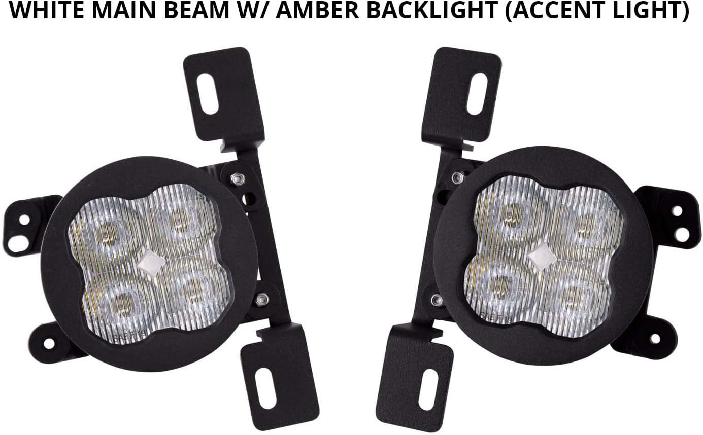 SS3 LED Fog Light Kit for Jeep JL Wrangler Rubicon w/Steel Bumper, White SAE/DOT Driving Pro V790