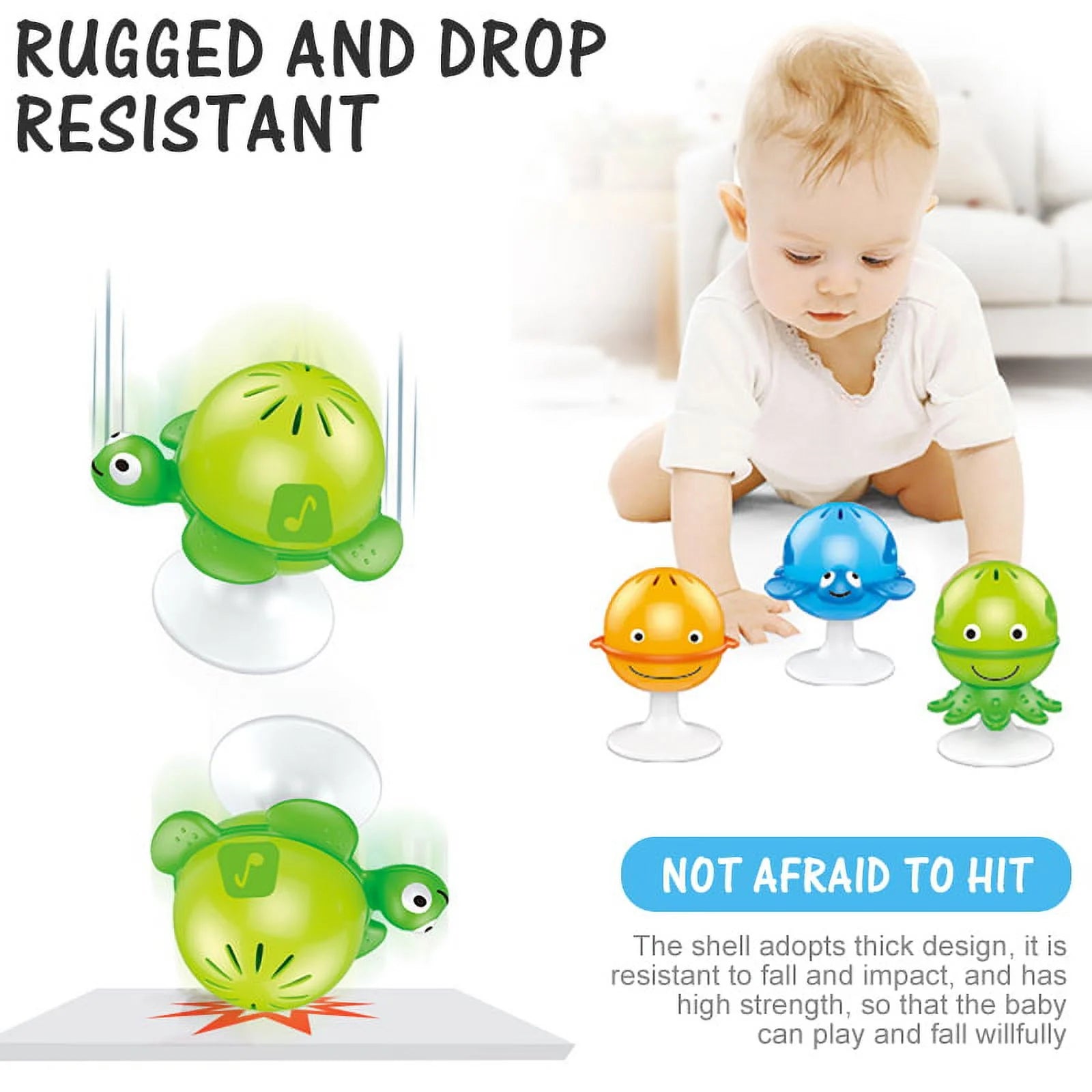 3 Pack Baby Rattles Set Suction Cup Toys W299