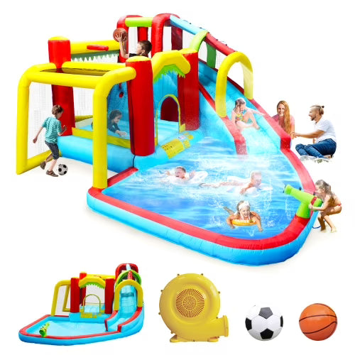 7 in1 Inflatable Water Park Bouncer with Splash Pool F9017