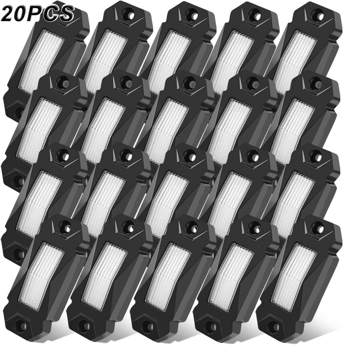 White 16PCS LED Rock Lights Under Glow Waterproof W919
