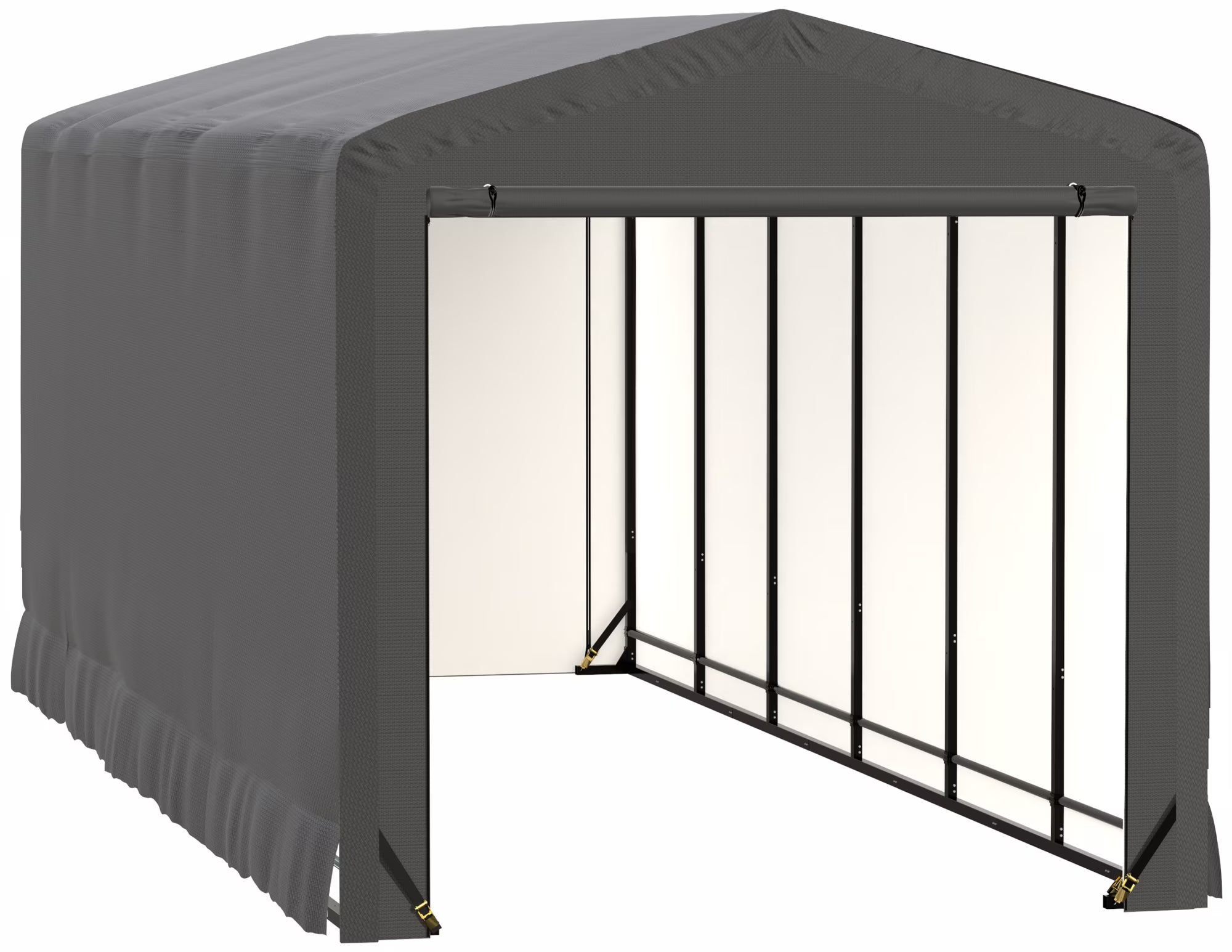 Wind and Snow-Load Rated Garage, 10x27x10 Gray C41449