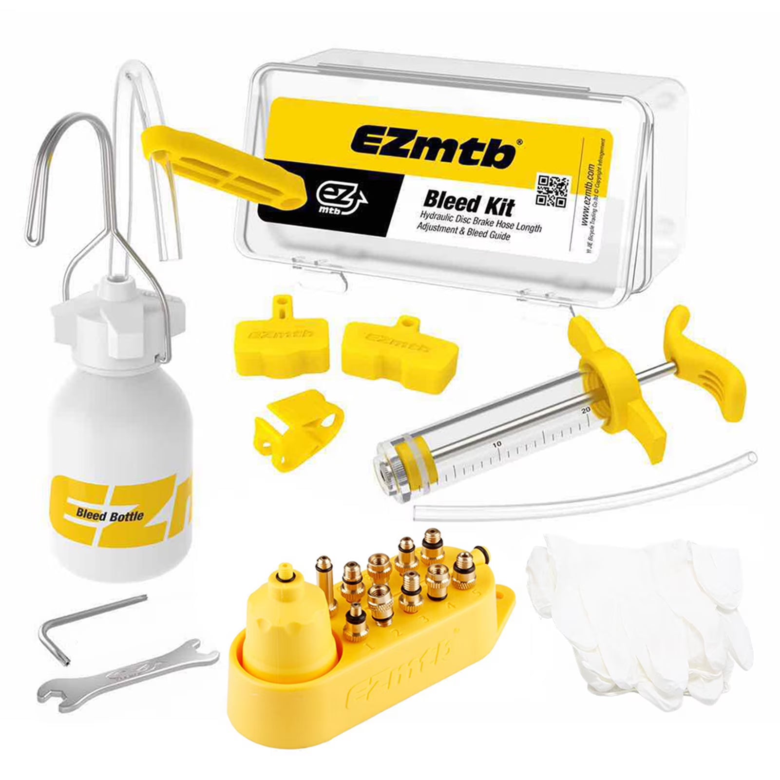 Bike Hydraulic Disc Brake Bleed Tool Bleeder Kit with Metal Adapter L1571