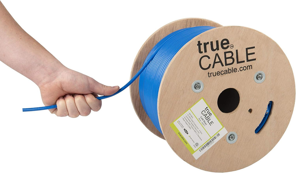 Cat6 Riser 500ft Blue 23AWG 4 Pair Solid Bare Copper Bulk Ethernet Cable V27472