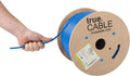 Cat6 Riser 500ft Blue 23AWG 4 Pair Solid Bare Copper Bulk Ethernet Cable V27472