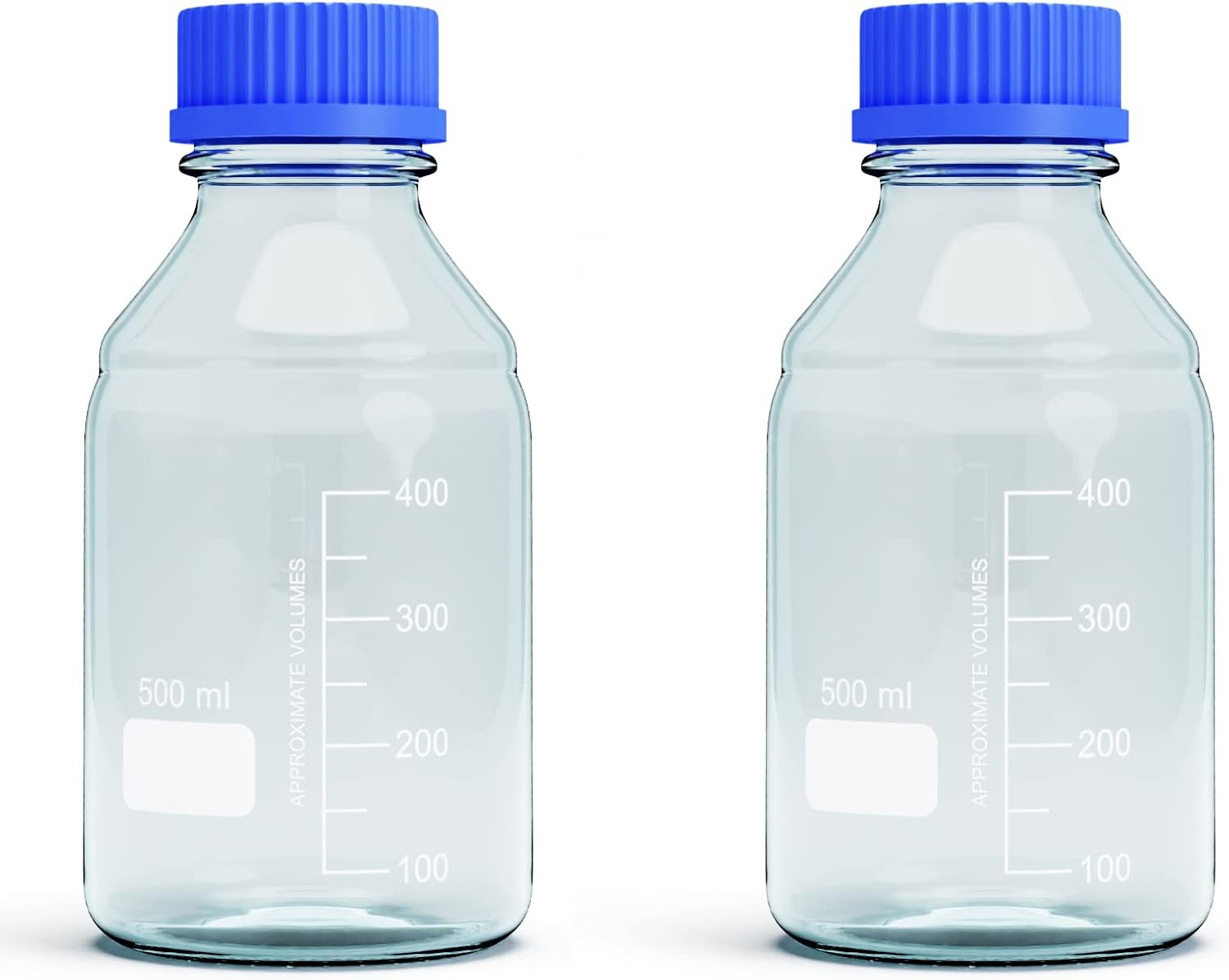 1000ml Borosilicate Glass Storage Bottles with GL45 Blue Screw Cap, 2pcs I830293