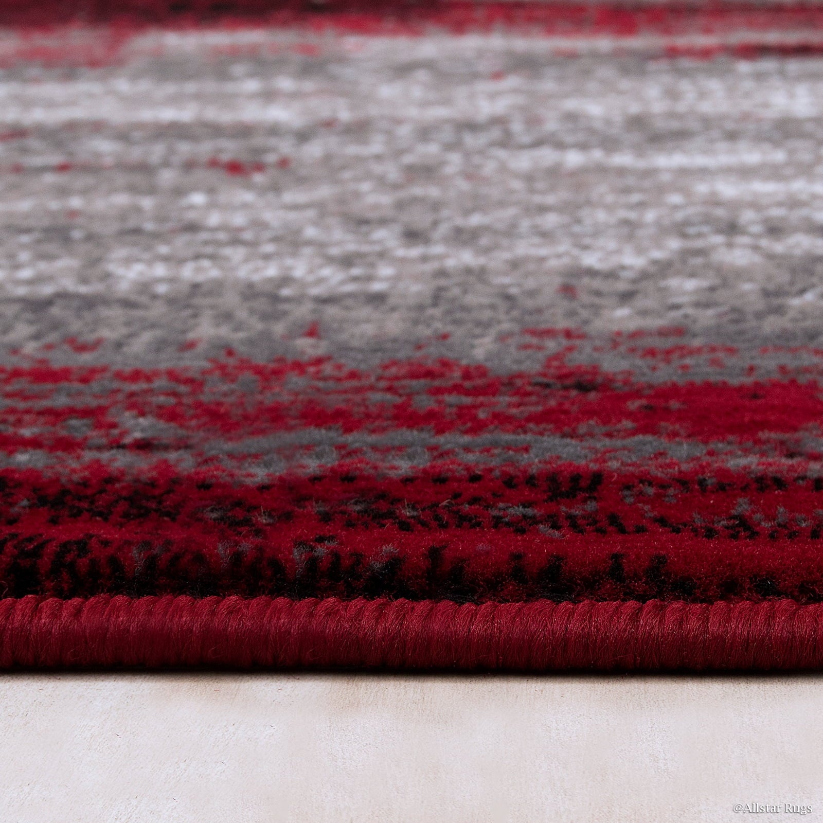 Red Contemporary Woven Area Rug (7' 10" x 10') N452686