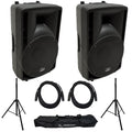 10" Pro DJ Powered 400W PA Speaker Pair with Tripod Stands & XLR Cables S69984