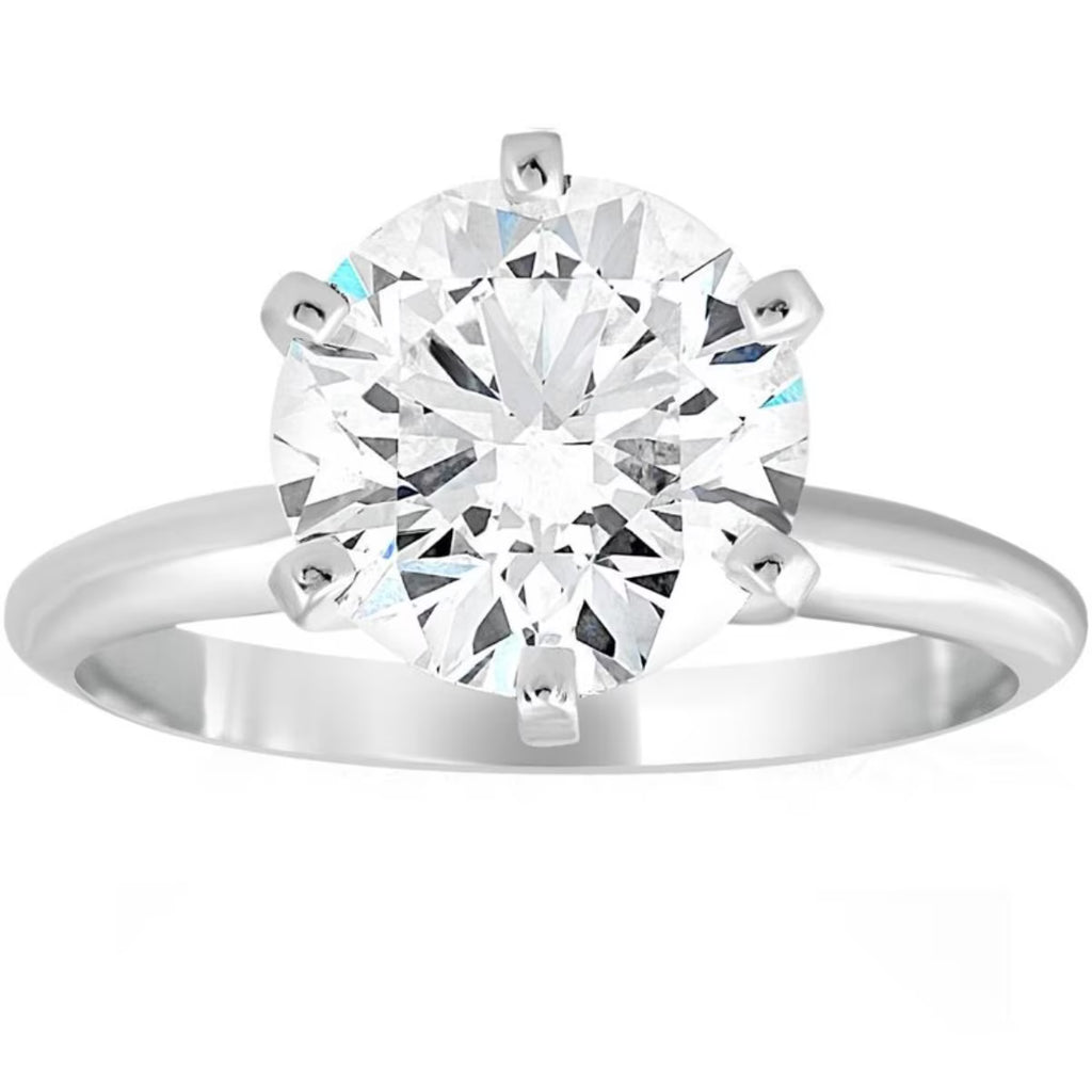 14k White Gold Plated Solitaire Ring F29318