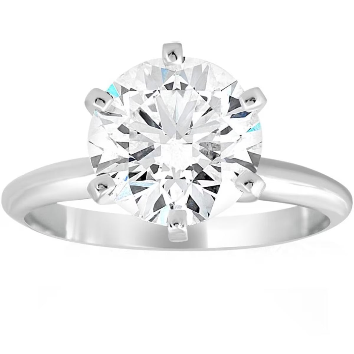 14k White Gold Plated Solitaire Ring F29318