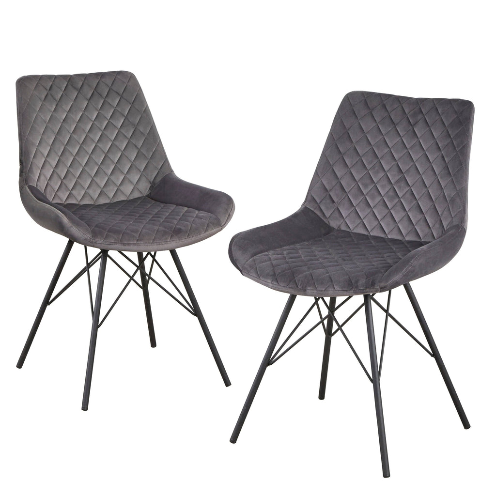 Gray Dining Chair Set of 2 D1079