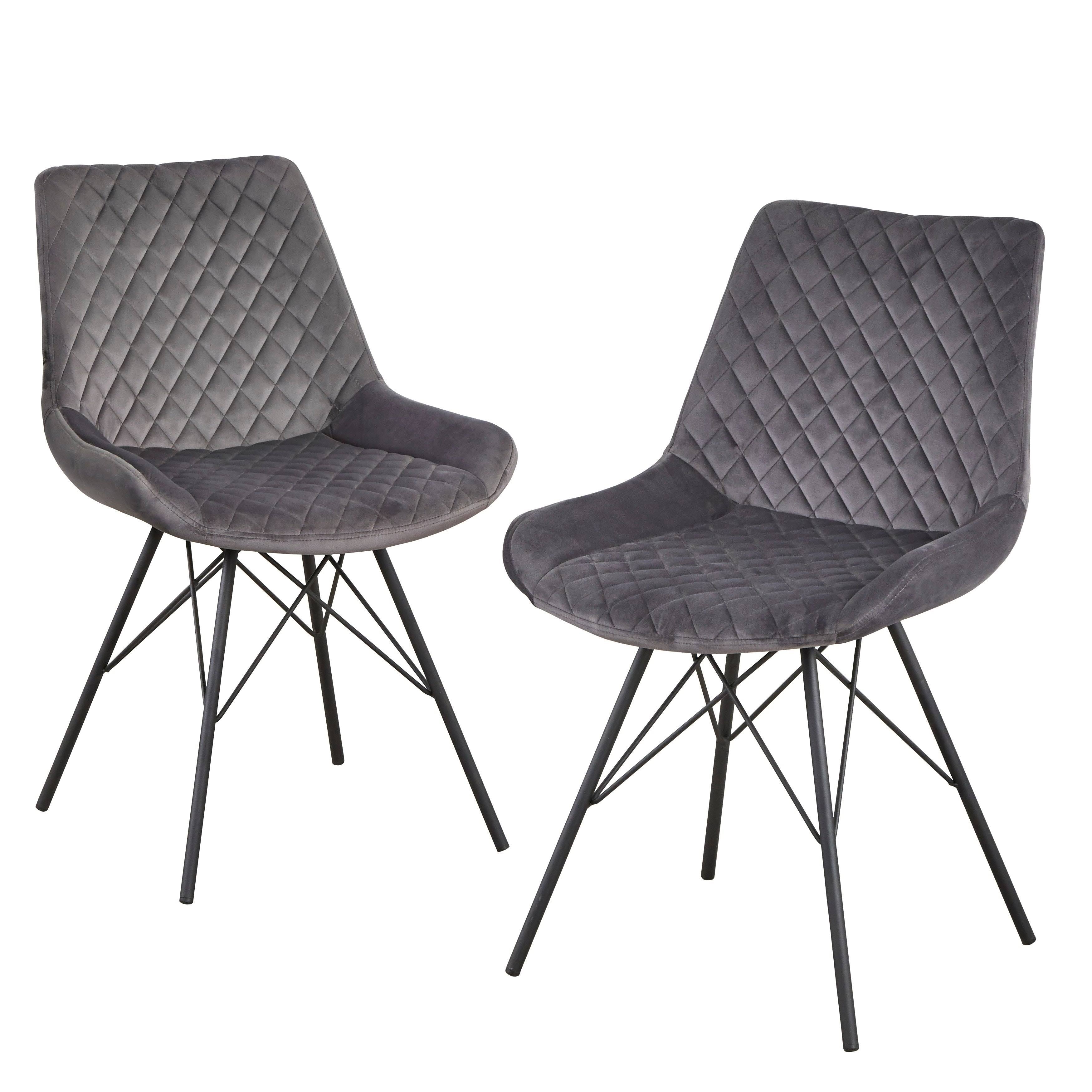 Gray Dining Chair Set of 2 D1079