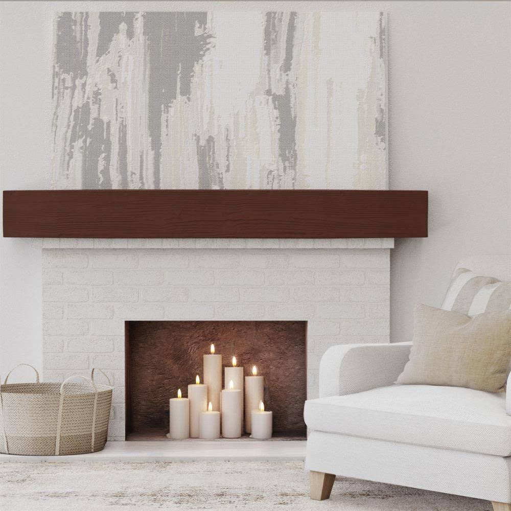 Sandblasted Faux Wood Fireplace Mantel, Natural Pecan G255260