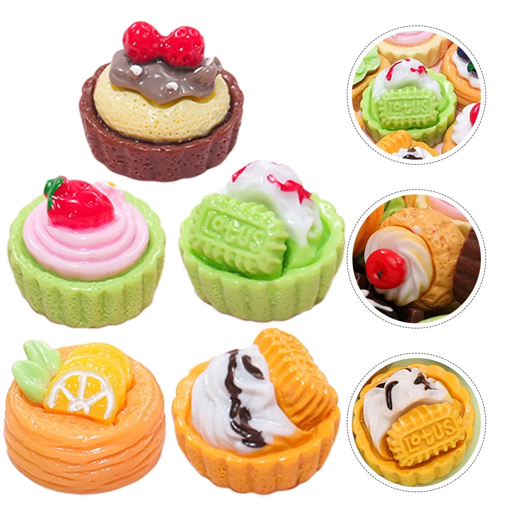 120 pcs Doll House Miniature Dessert Cakes Coffee Model K76029