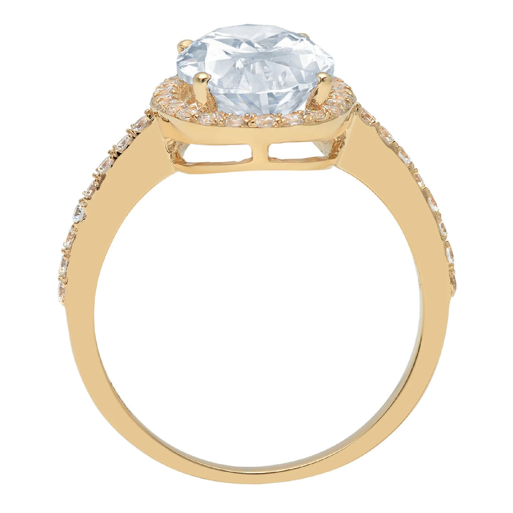 14k Yellow Gold Solitaire Ring with Accents C945