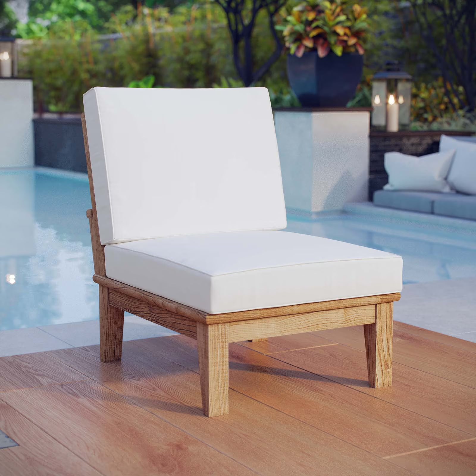 Natural White Teak Outdoor Sofa J7371