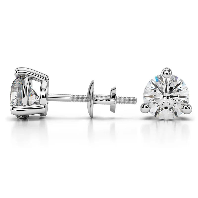 14K White Gold Diamond Stud Earrings V195163