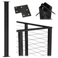 36x2x2 Square Weldless Stainless Steel Black Finish Pre-Drilled Post X7182