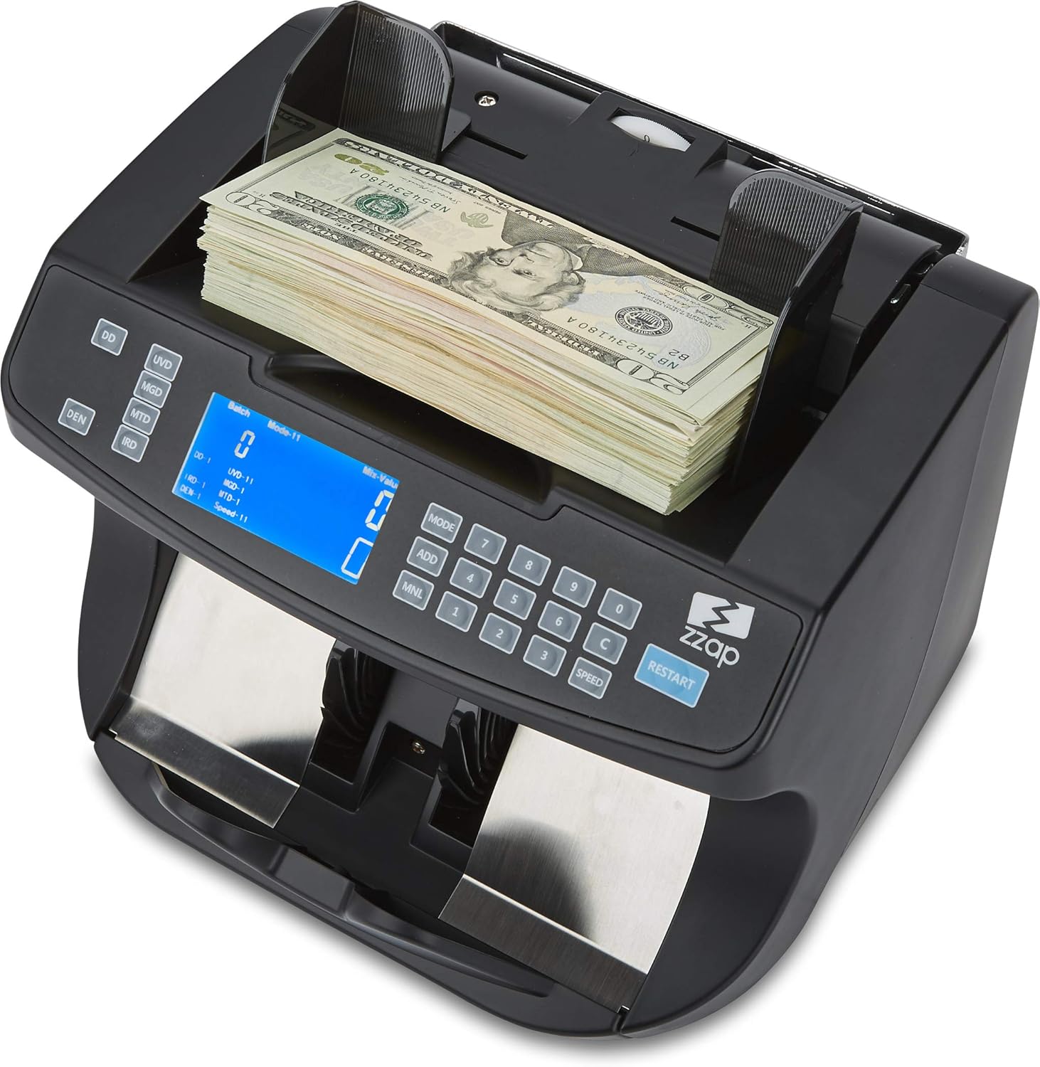 Bill Value Counter & Counterfeit Detector Money Cash Currency Machine T73614