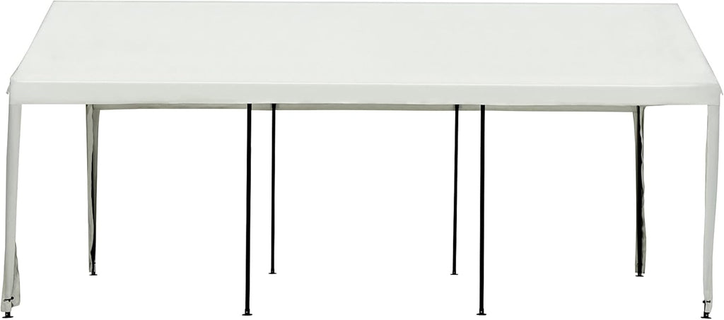 White 10 x 20 ft Heavy Duty Carport with Ventilated Windows and Removable Sidewalls L8269