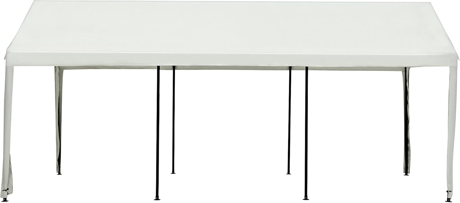 White 10 x 20 ft Heavy Duty Carport with Ventilated Windows and Removable Sidewalls L8269
