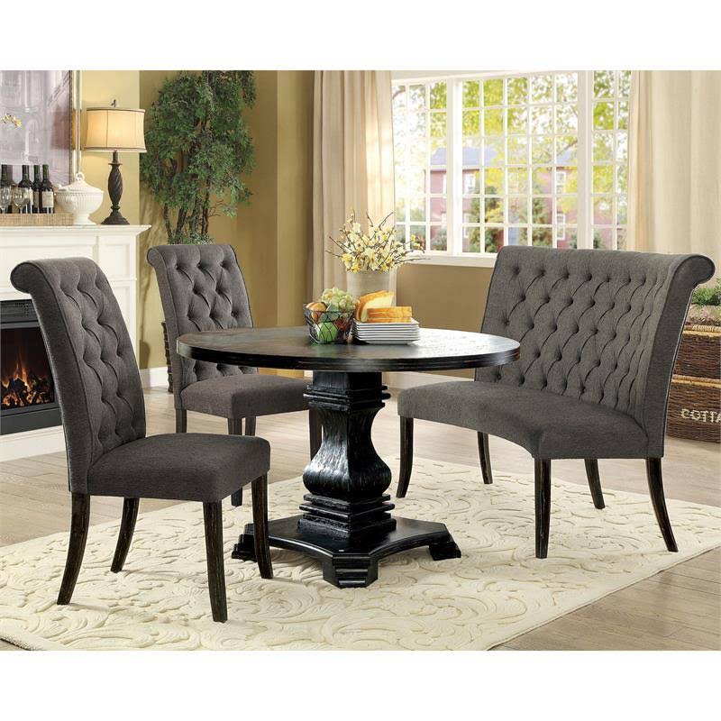 Gray Fabric Side Chair Set of 2 Y2207