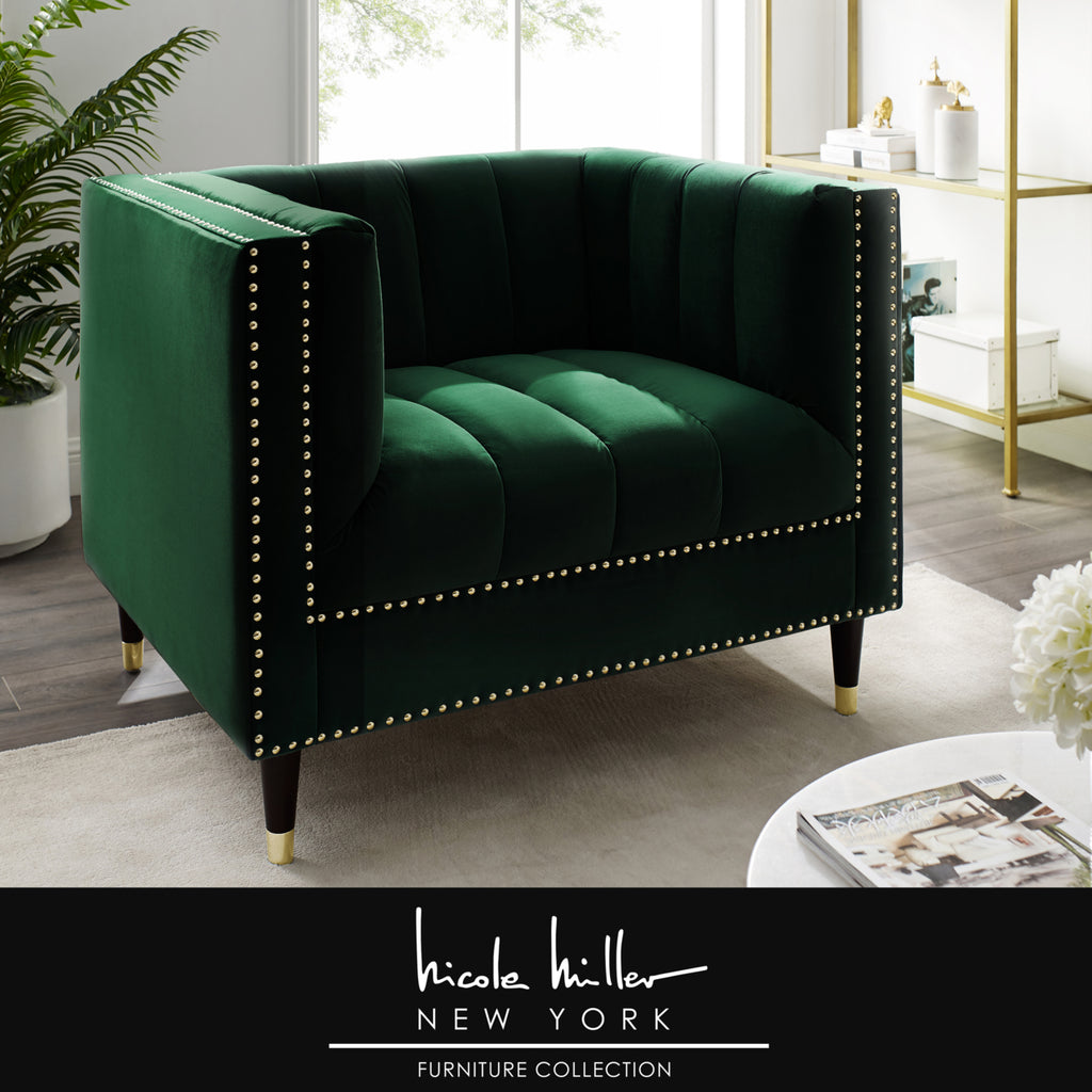 Velvet Club Chair or Sofa with Metal Legs F566