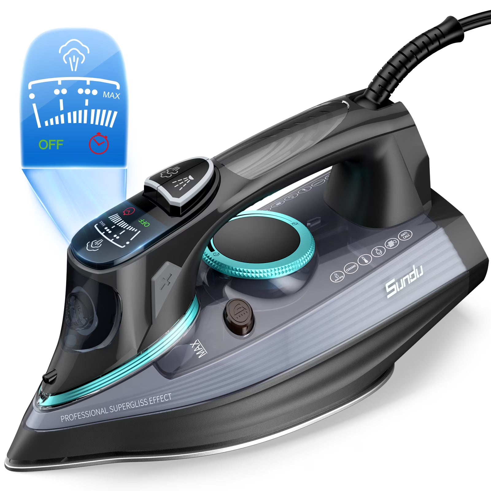 1700W Digital Steam Iron with LCD Display W478060