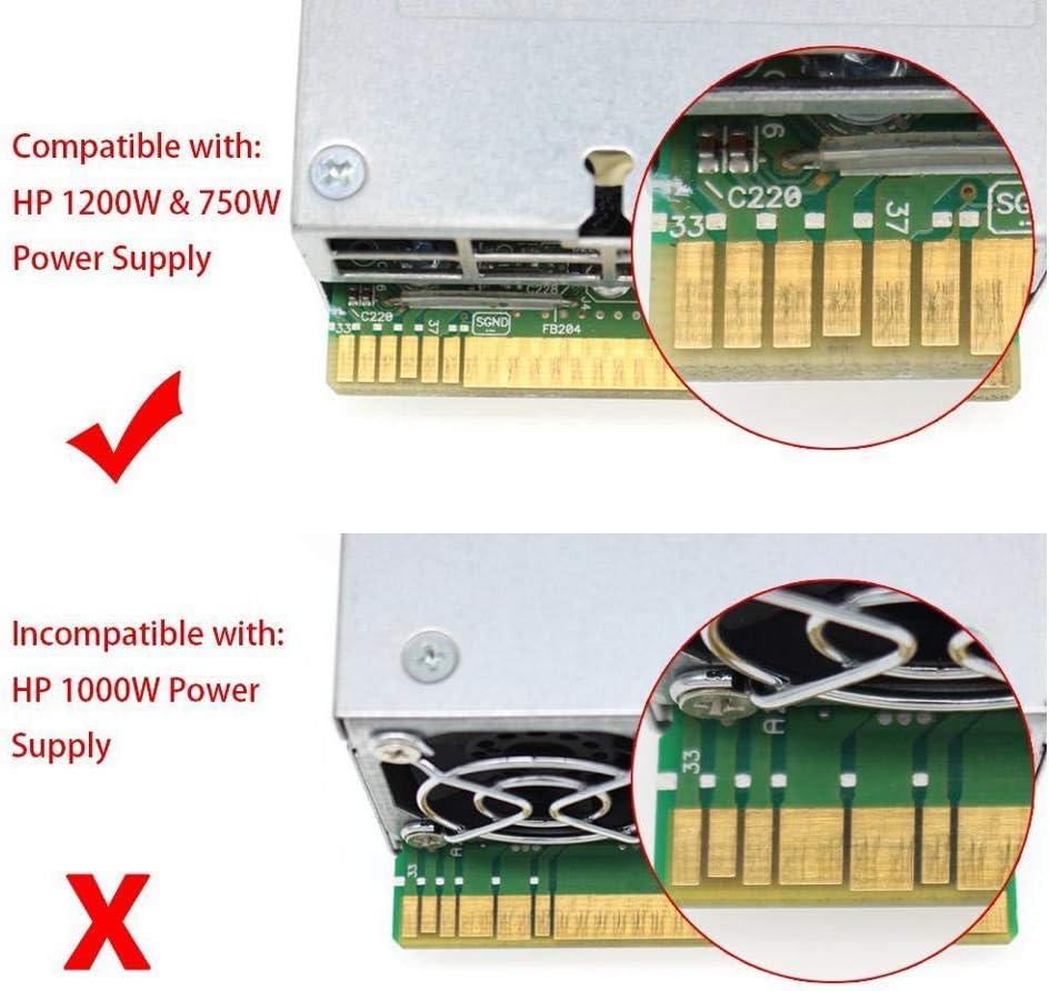 1200W/750W Server PSU Power Supply Unit with GPU Breakout Board Adapter and 12pcs 6-Pin PCIe to (6+2Pin) PCIe Cables A6676