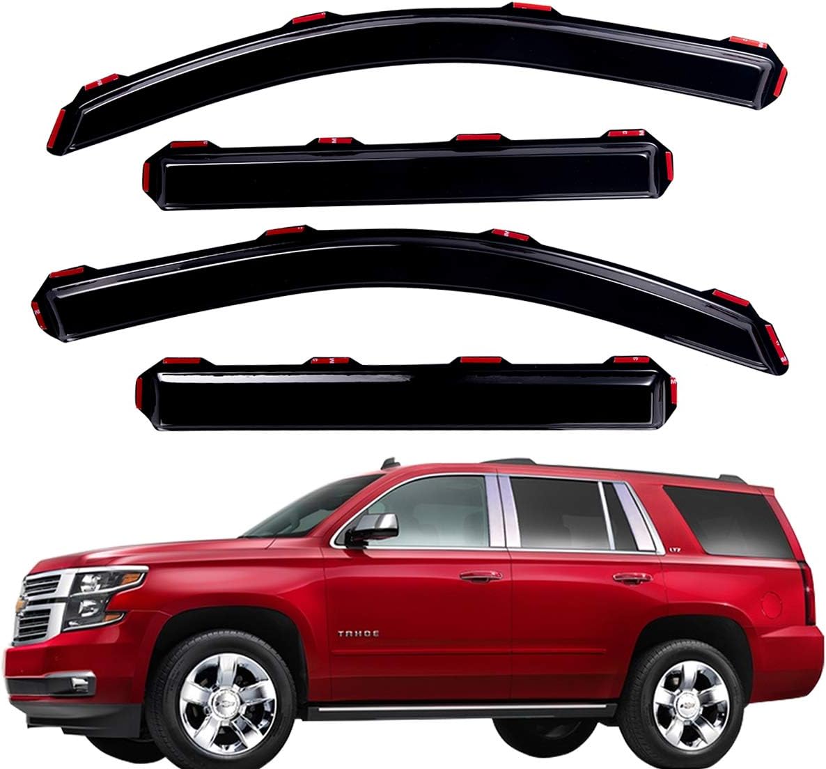 4 PCS Dark Smoke In-Channel Side Window Deflector Rain Guard G519083