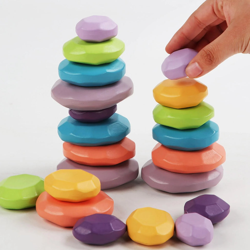 21 Pieces Wooden Stacking Building Blocks Puzzle Toy P62841