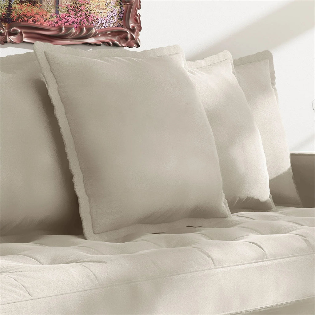 Beige Velvet Upholstered Sofa U19512
