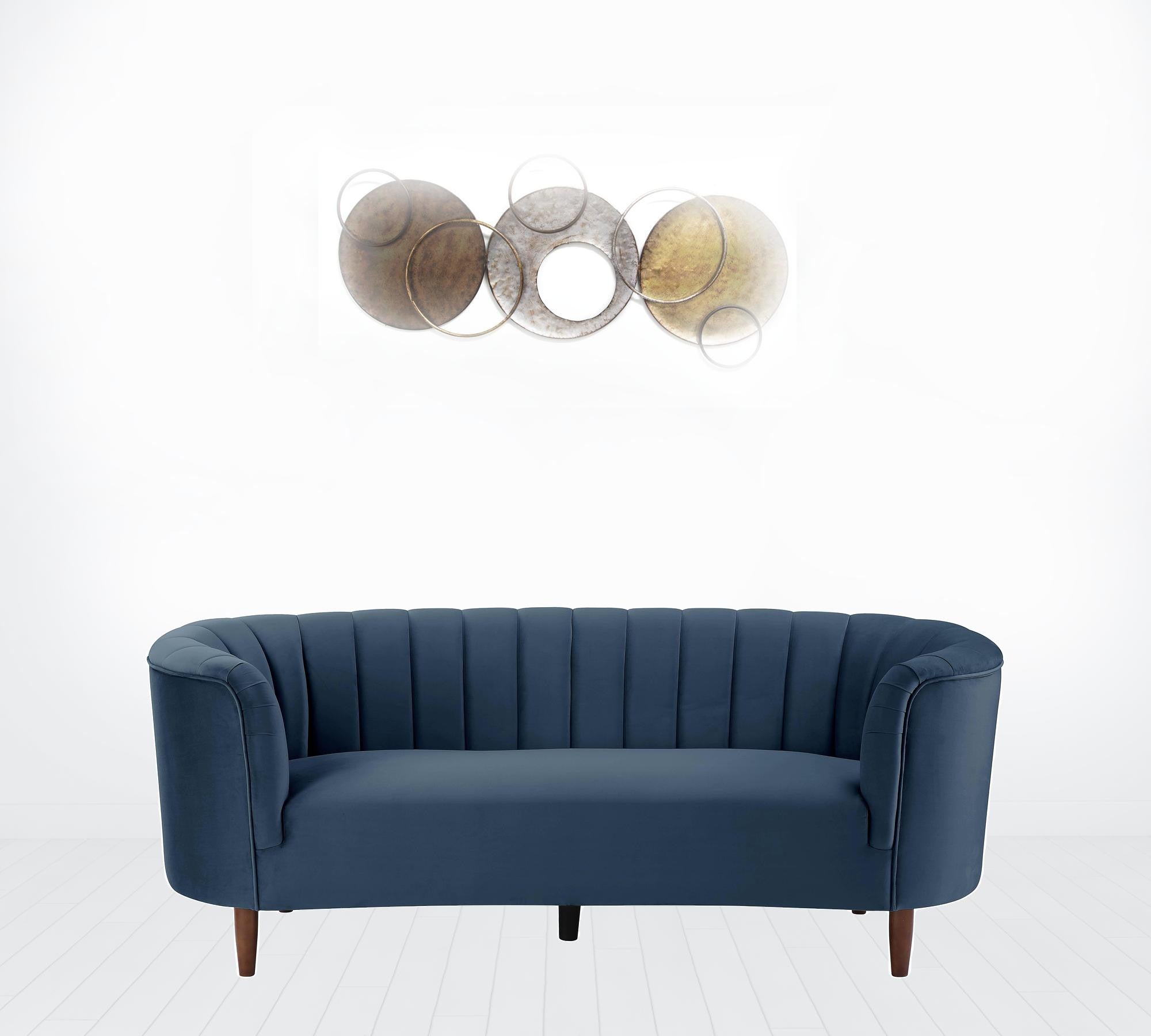 Blue & Black Upholstery & Resin Sofa D8354