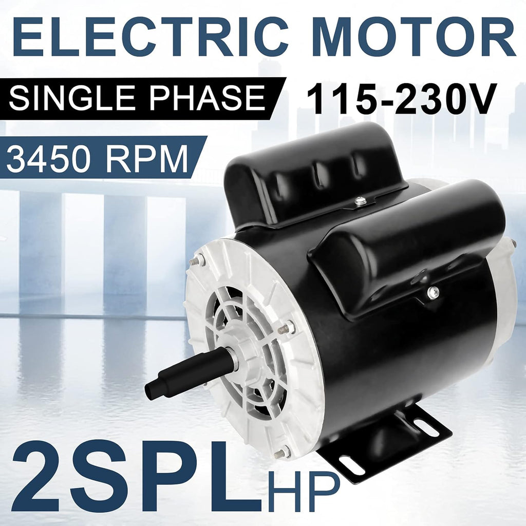 2HP SPL Air Compressor Motor Single Phase 3450RPM 115/230V 56 Frame 60HZ ODP CCW V356175
