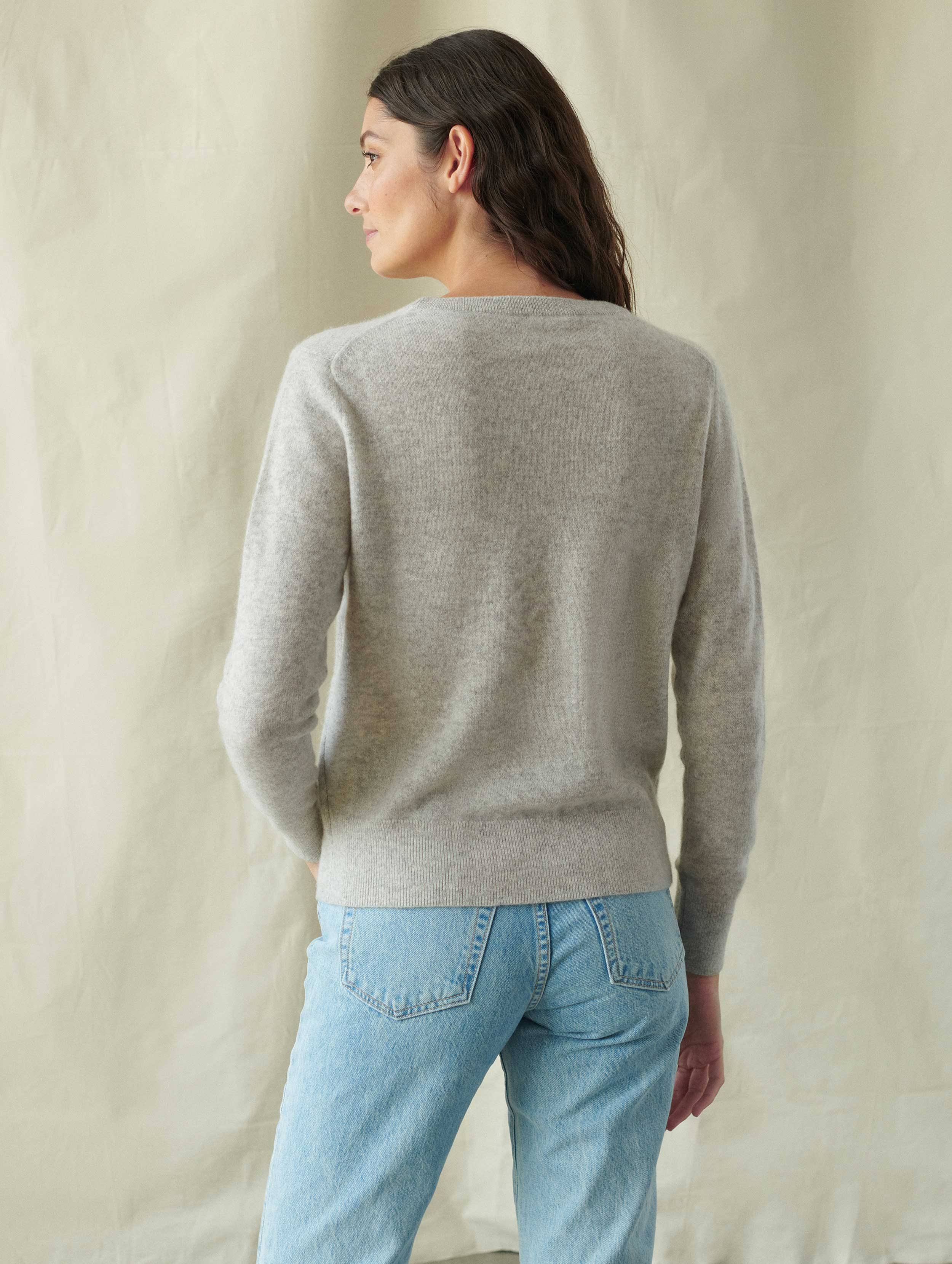 Misty Grey Heather Cashmere Crewneck K942525